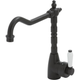 Fienza Eleanor Shepherds Crook Kitchen Sink Mixer Matte Black White Ceramic Handle 202105Bk