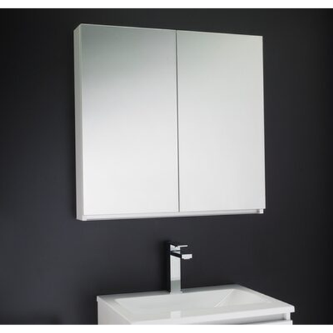 Rifco Platinum Mirrored Cabinet 750 Gloss White