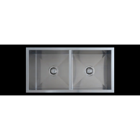 Interchange Uptown Double Bowl Sink 875 X 450 X 200 - Square Corner