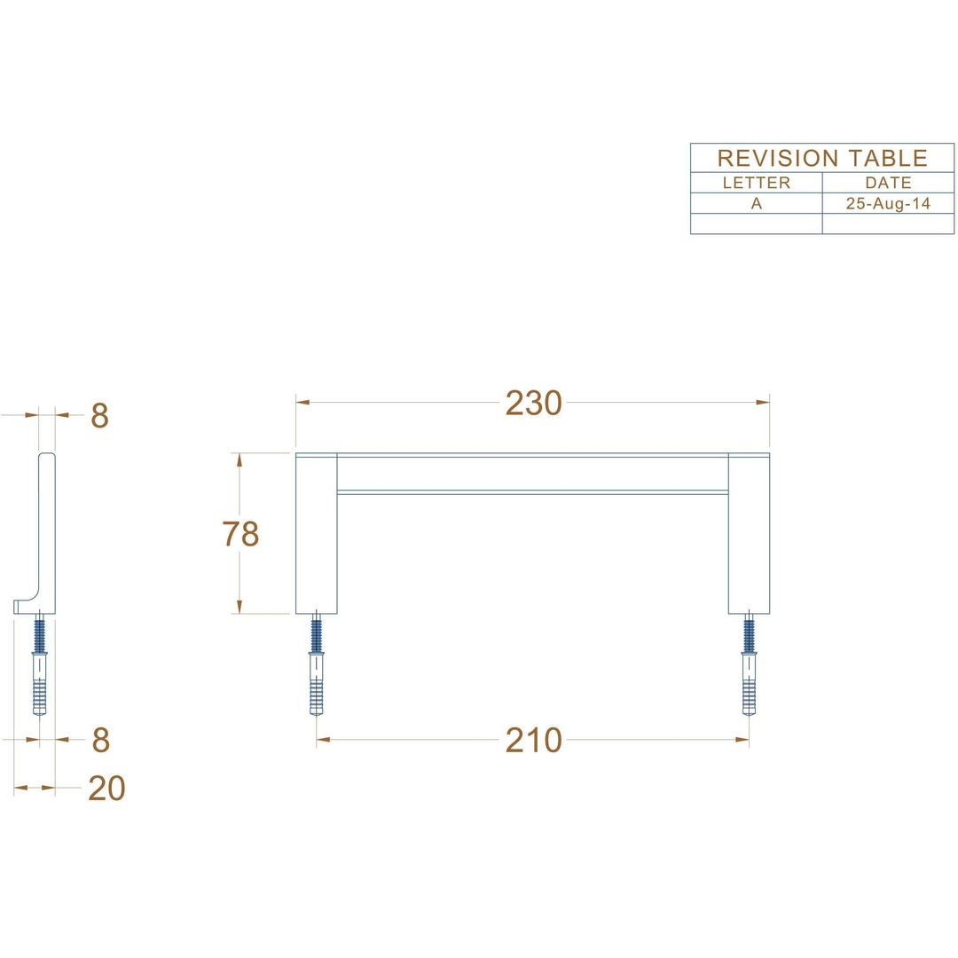 Avenir Above Single Towel Rail 23Cm Chrome