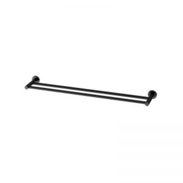 Bestlink Nirvana Matt Black Round Double Towel Rail   5048Bk