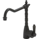 Fienza Eleanor Shepherds Crook Kitchen Sink Mixer Matte Black Black Ceramic Handle