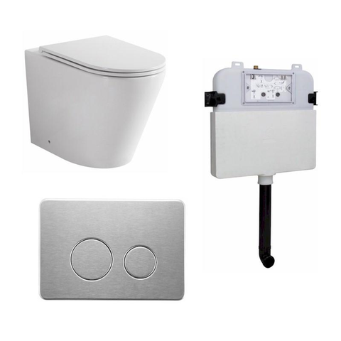 Zumi Java In-Wall Toilet Package Brushed Nickel Flush Plate
