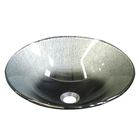 Silver Sunset Oval Glass Basin