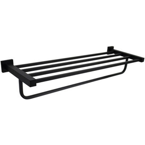 Aussie Life Square Bath Towel Shelf 600mm Matte Black Ch-6021