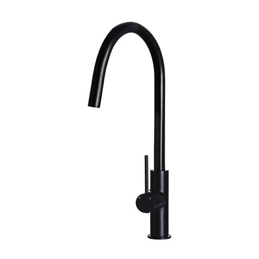 Meir Round Piccola Pull Out Kitchen Mixer Tap Matte Black