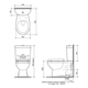 Caroma Profile II C/C Toilet Suite P Trap Sc Seat