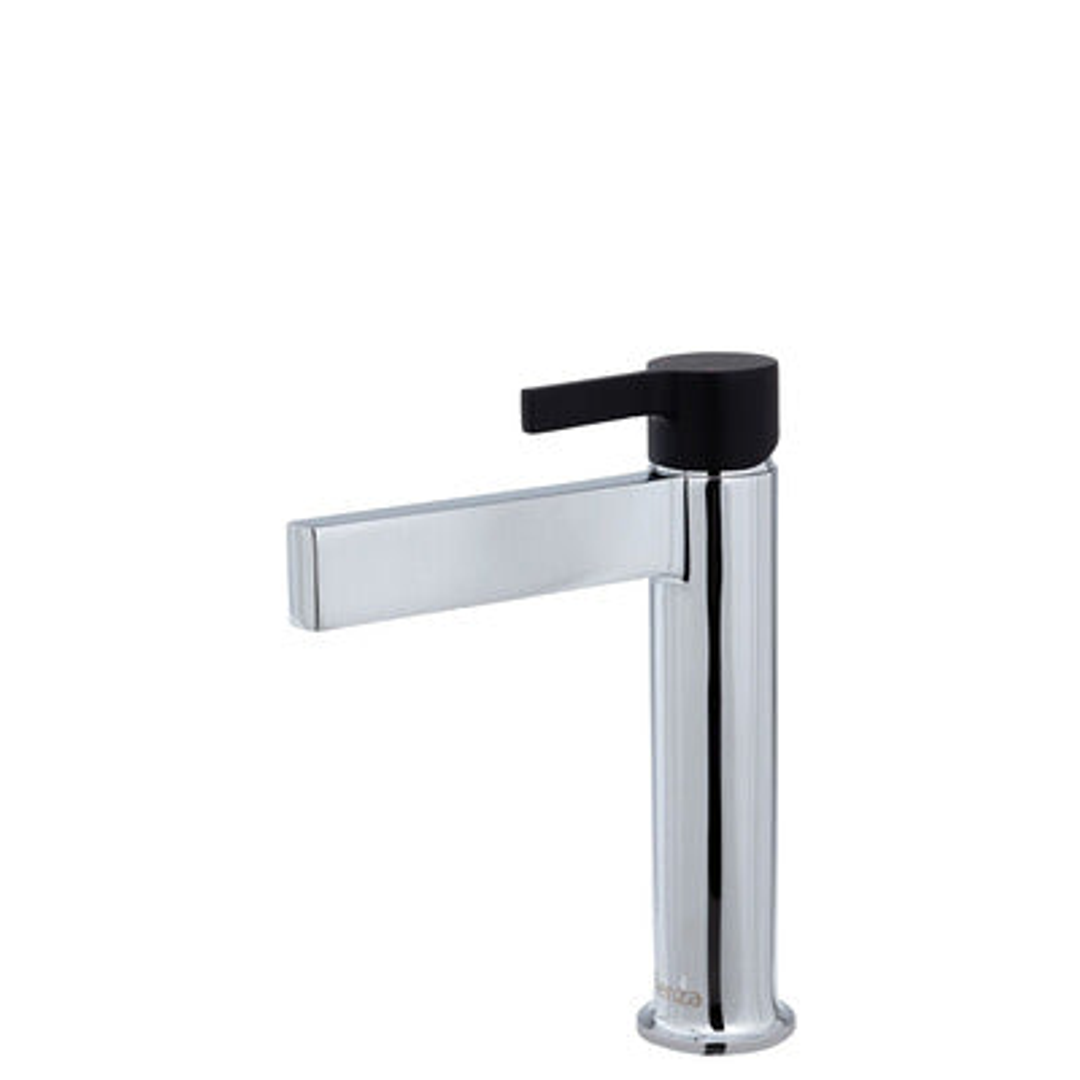 Fienza Sansa Basin Mixer Chrome With Matte Black Handle