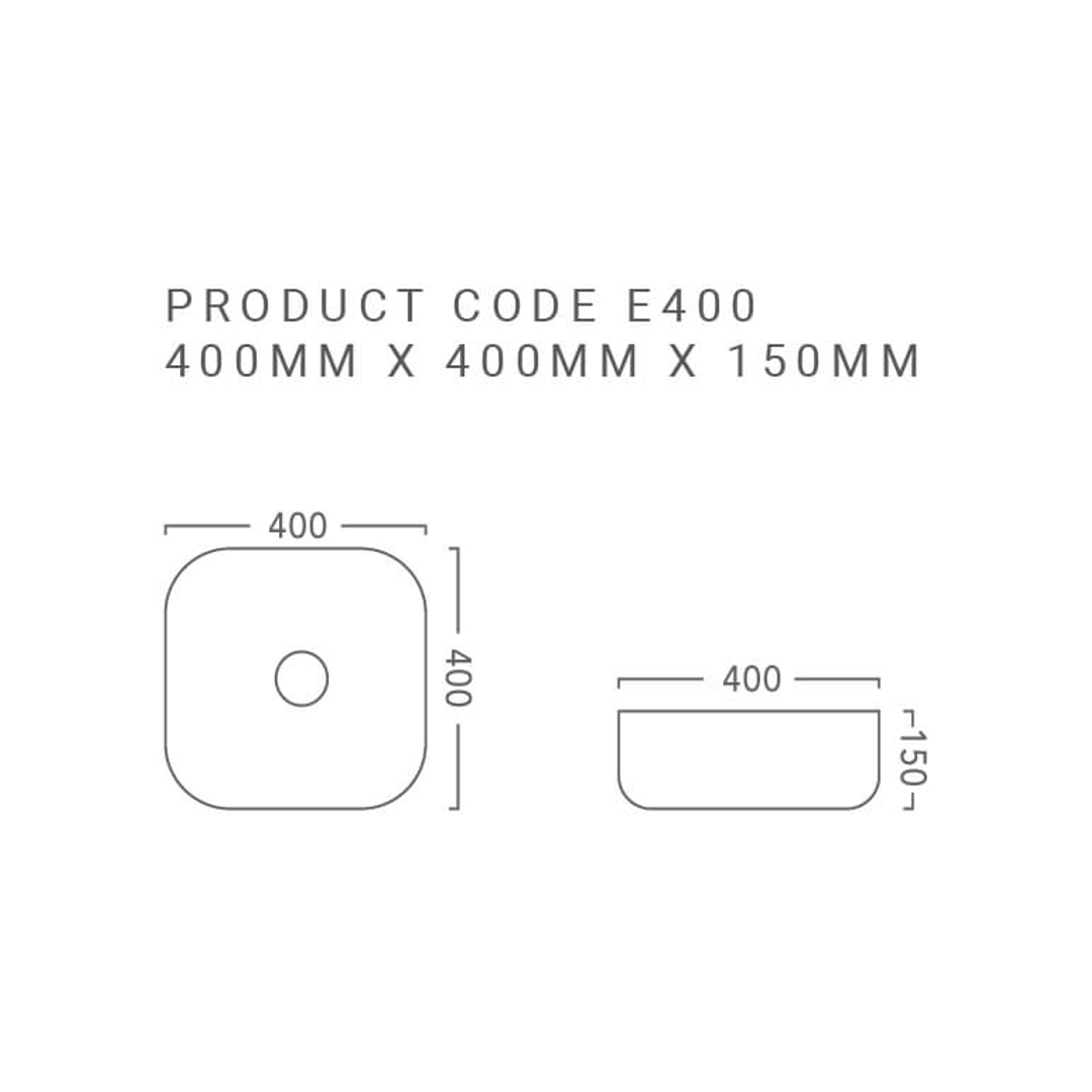 Rf Essence 400mm Above Counter Basin  Nth White