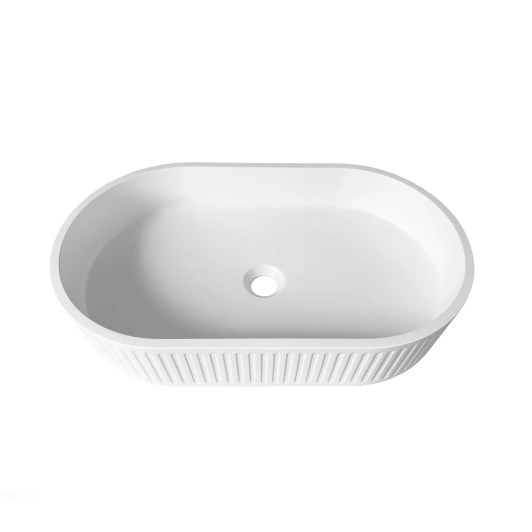 Otti Hudson Oval Concrete White Basin 600X350X120Mm