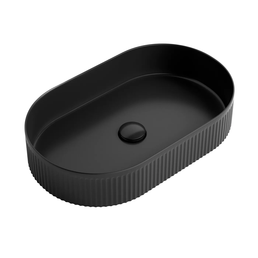 Otti Kensington Oval 560X350X120 Matte Black Basin