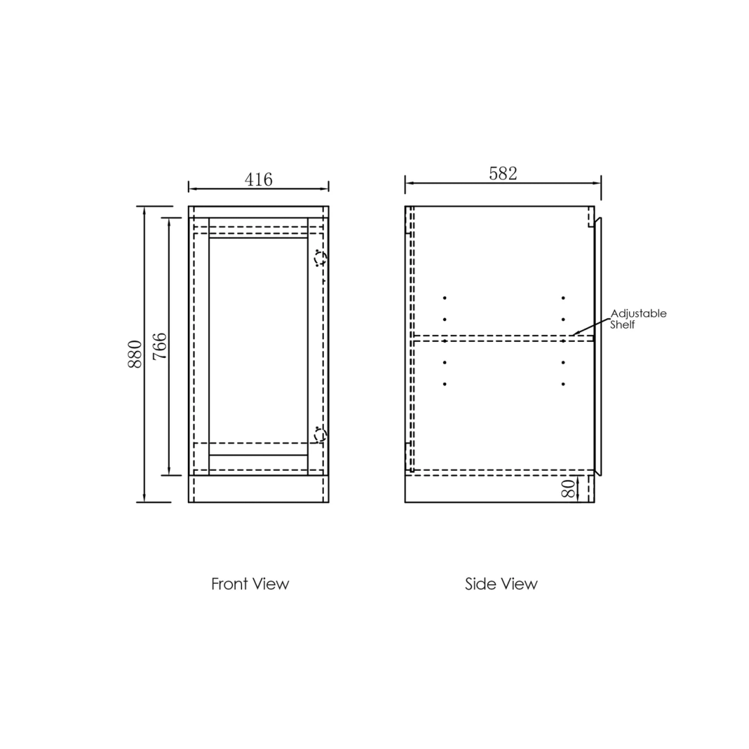 Otti Hampton Laundry Base Cabinet With Internal Drawer Matte White 415