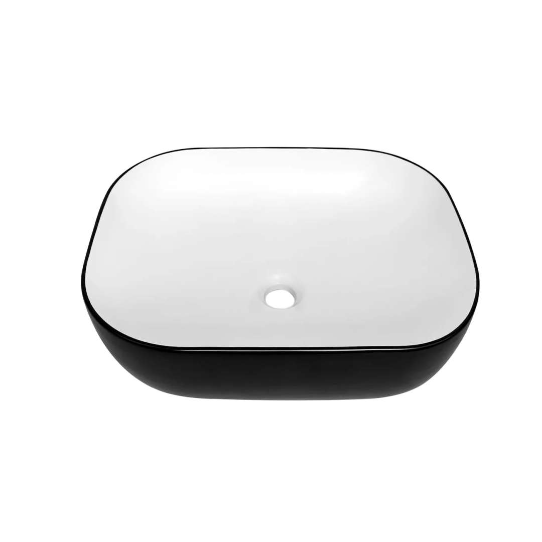 OTTI BASIN MATT BLACK & GLOSS WHITE 480X390X150