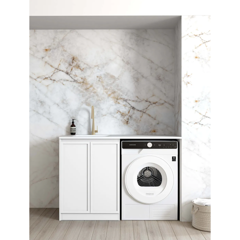 Otti Hampshire White Base Laundry Cabinet With 1300Mm Pure White Top