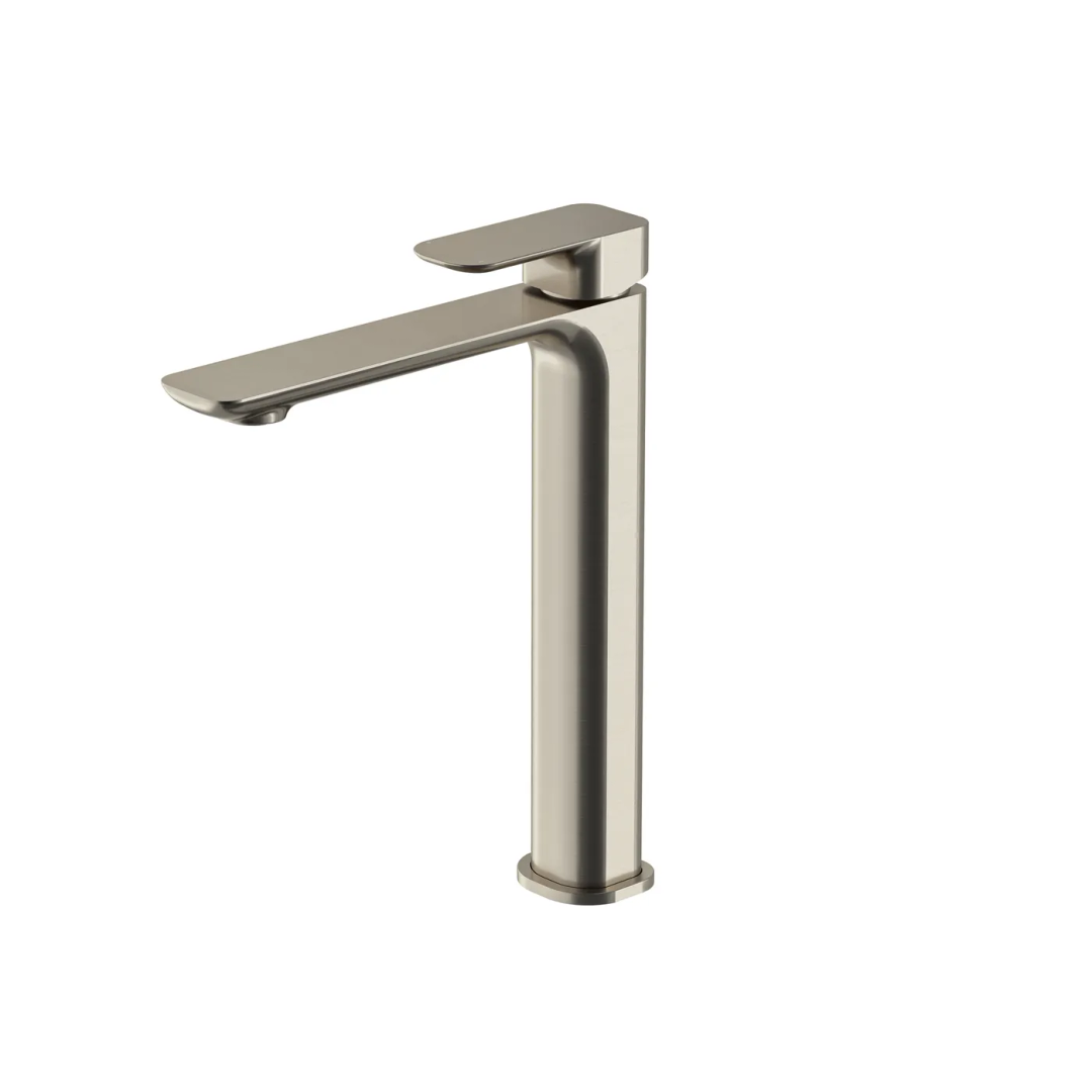 Otti Oskar Tall Basin Mixer Brushed Nickel