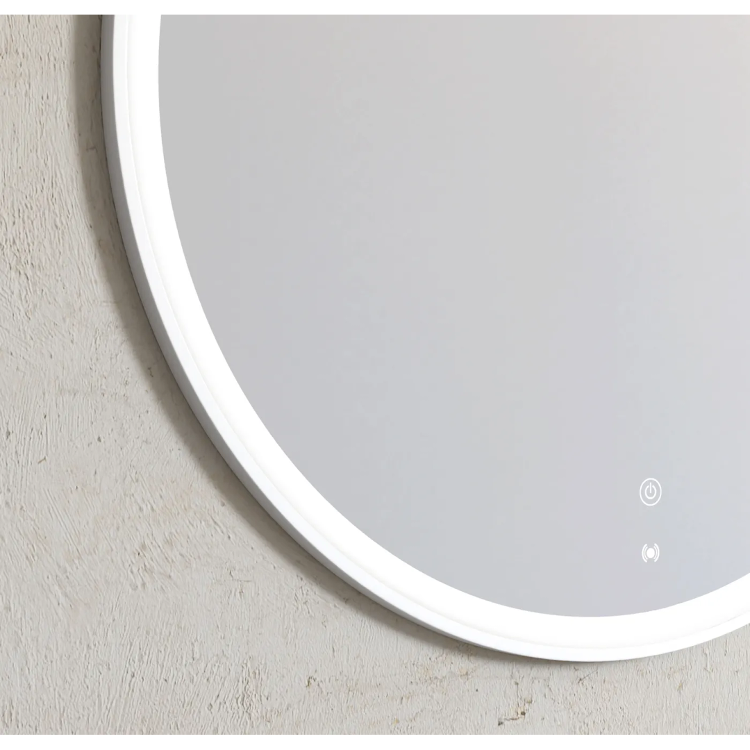 Otti Led Bondi 800Mm White Metal Round Frame Mirror