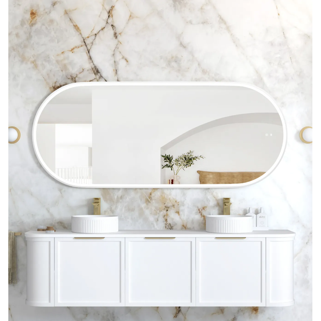 Otti Led Noosa 1800X750 White Metal Frame Mirror