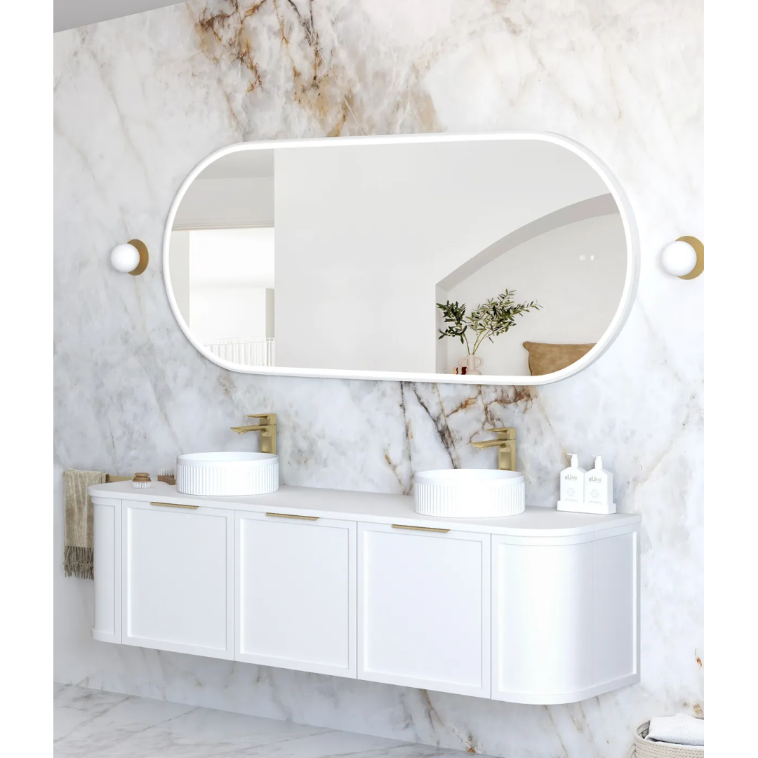 Otti Led Noosa 1800X750 White Metal Frame Mirror