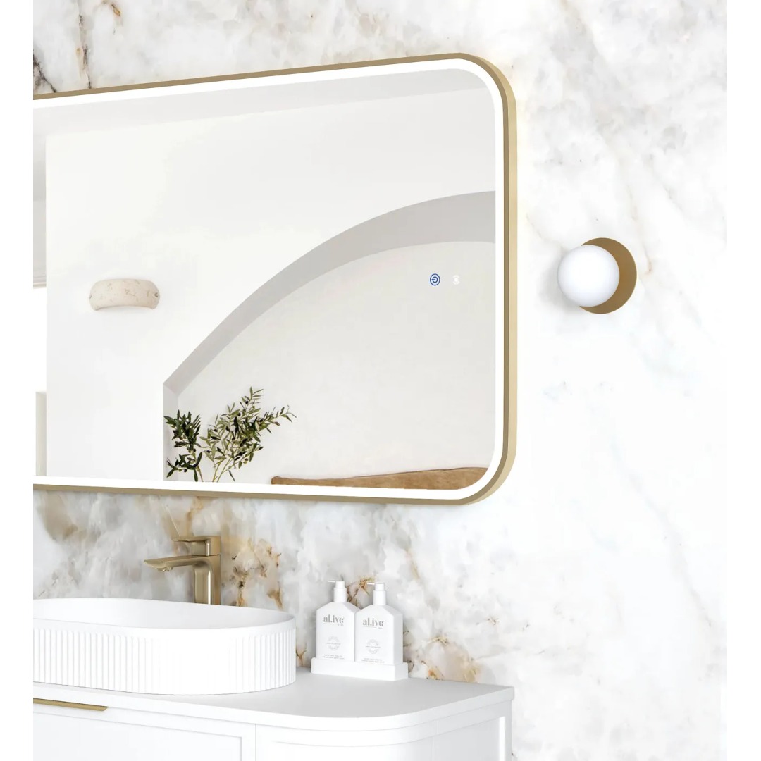 Otti Led Newport 1200X750 Gold Metal Frame Mirror