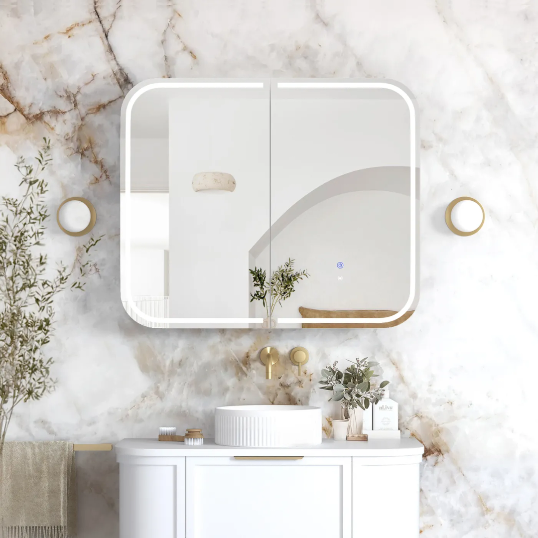 Otti Led Newport 900X750 White Shaving Cabinet - Premium Edition