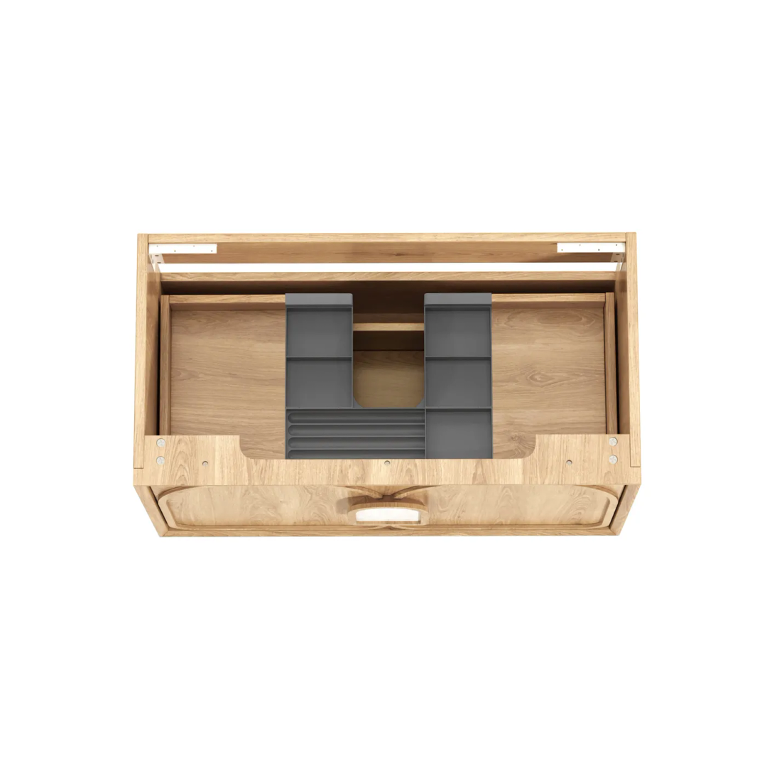 Otti Laguna Mk Ii 900 Natural Woodland Oak Wall Hung Vanity With Ceramic Top