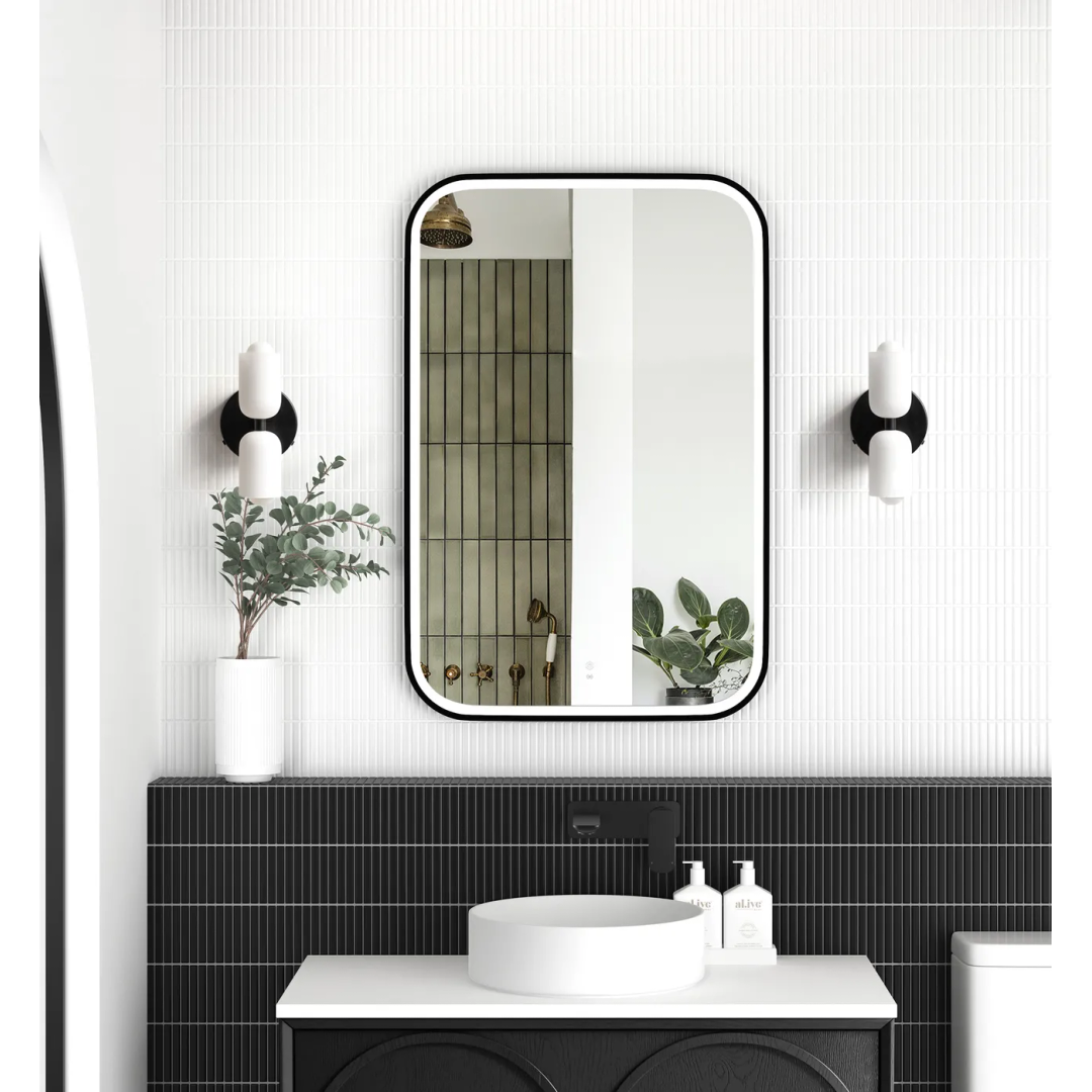 Otti Led Newport 900X600 Black Metal Frame Mirror