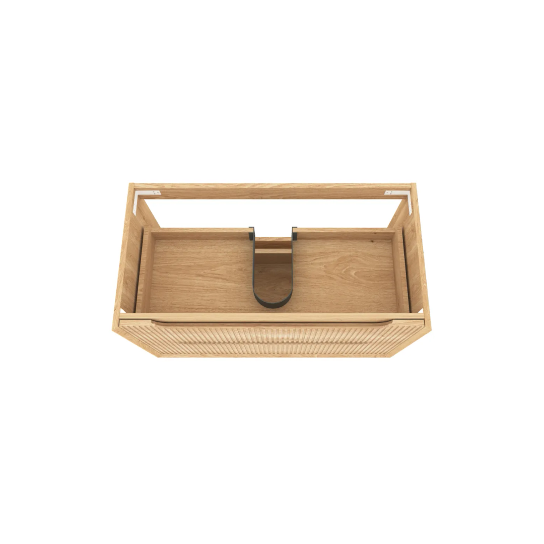 Otti Byron Fluted 750Mm Woodland Oak Wall Hung Cabinet Only