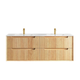 Otti Byron Fluted 1500 Woodland Oak Wall Hung Vanity With Ceramic Top