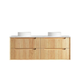 Otti Byron Fluted 1500 Woodland Oak Wall Hung Vanity With Woodland Carrara Marble Top