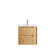 Otti Byron Fluted 600Mm Woodland Oak Wall Hung Vanity With Ceramic Top