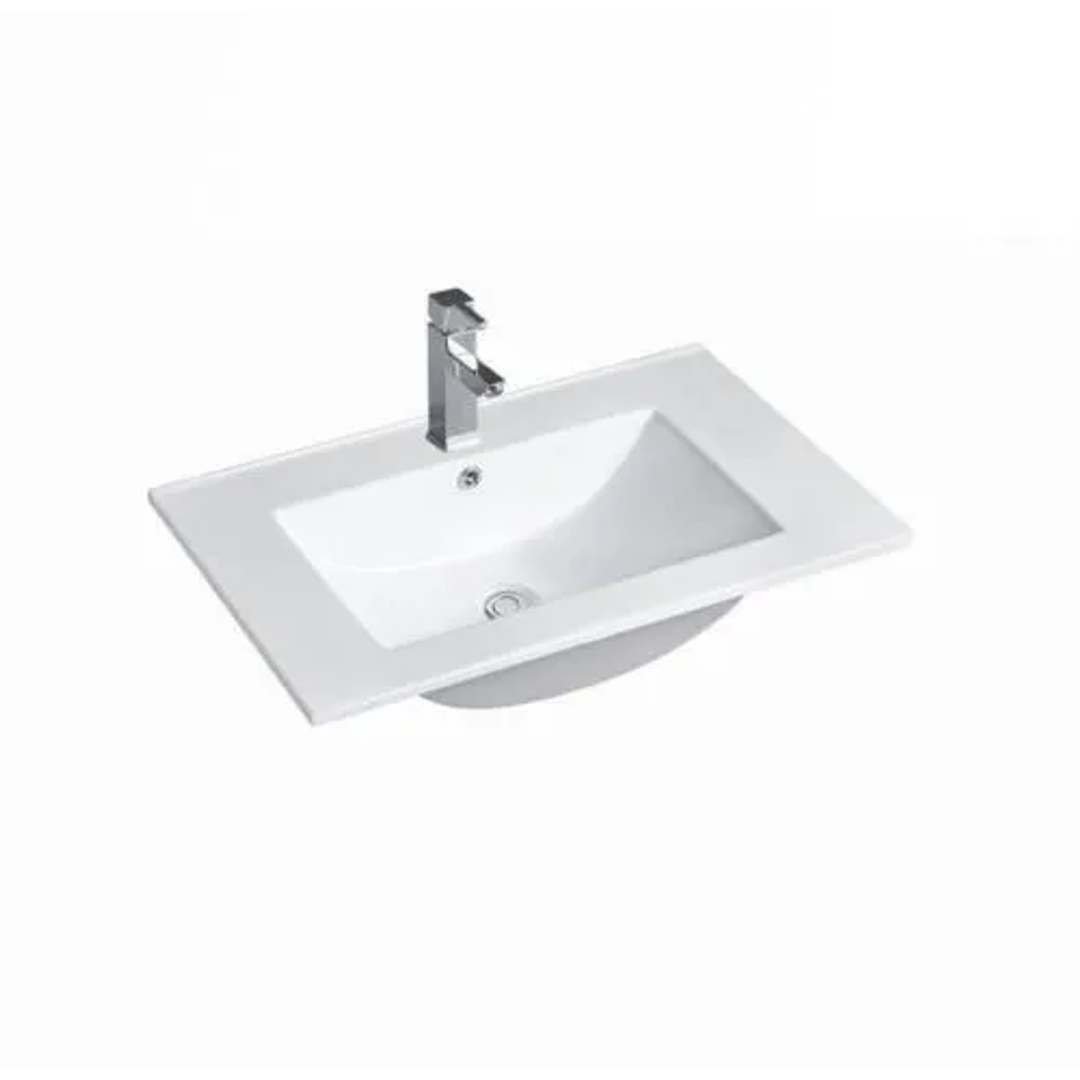 Otti Byron Fluted 600Mm Woodland Oak Wall Hung Vanity With Ceramic Top