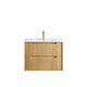 Otti Byron Fluted 750Mm Woodland Oak Wall Hung Vanity With Ceramic Top