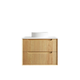 Otti Byron Fluted 750Mm Woodland Oak Wall Hung Vanity With Matte White Top