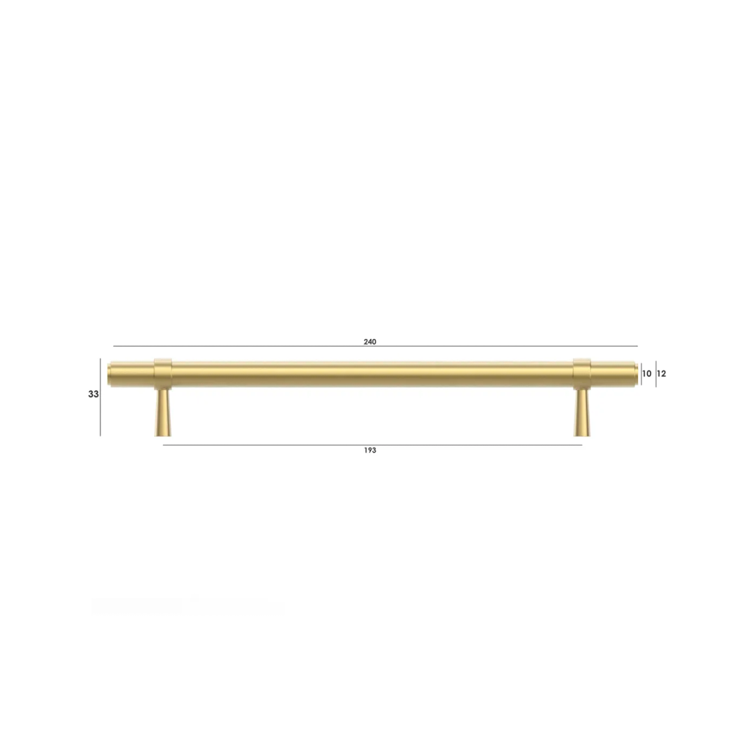 Otti Astor - 192/240Mm Brushed Brass Handle (192Mm Hole To Hole ; 240Mm Total Length)
