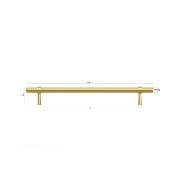 Otti Astor - 192/240Mm Brushed Brass Handle (192Mm Hole To Hole ; 240Mm Total Length)