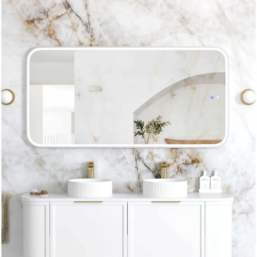 Otti Led Newport 1500X750 White Metal Frame Mirror