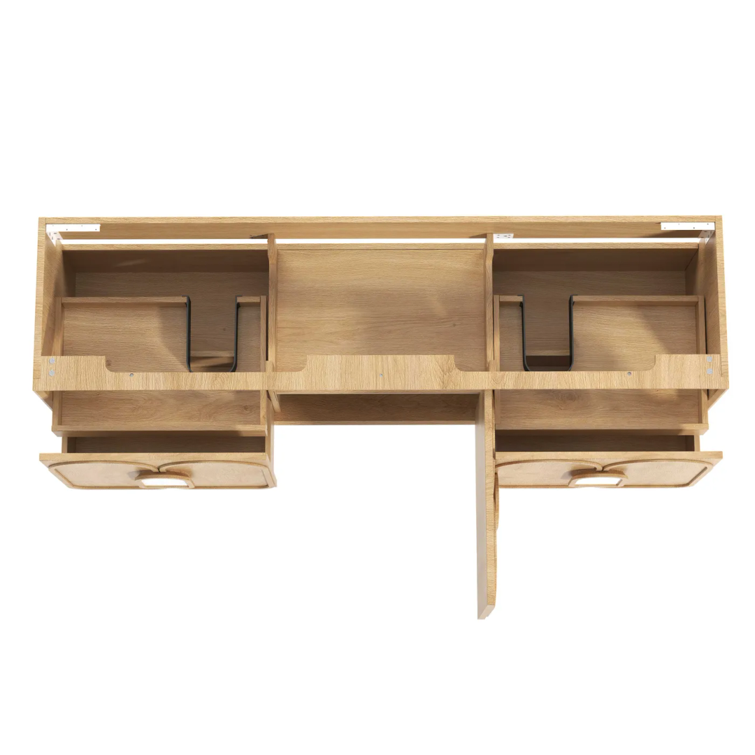 Otti Laguna Mk Ii 1800 Natural Woodland Oak W/H Vanity With Matte White Top