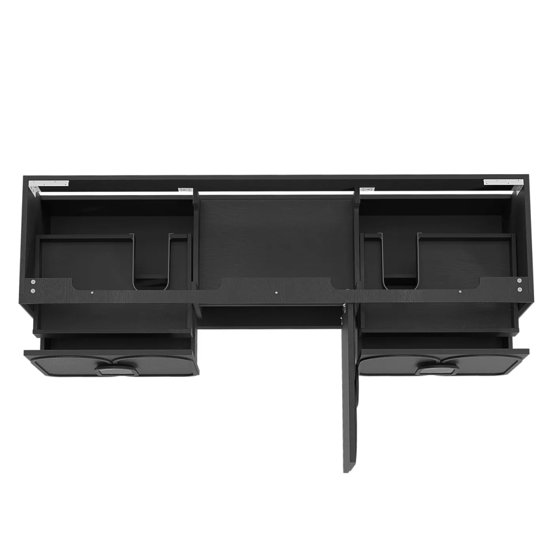Otti Laguna Mk Ii 1800 Black Oak Wall Hung Vanity With Carrara Marble Top