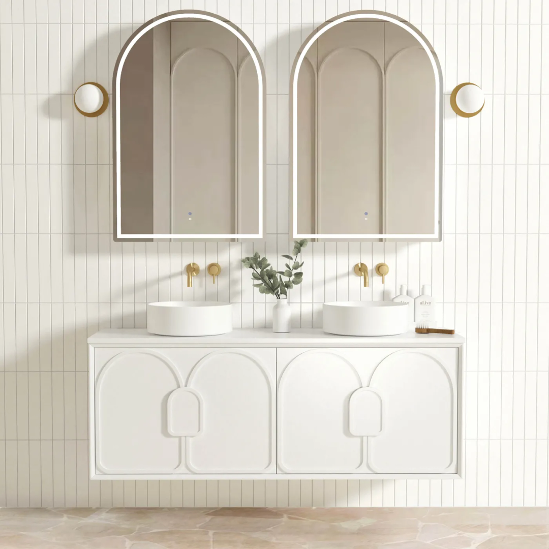 Otti Laguna Mk Ii 1500 Matte White Wall Hung Vanity With Pure White Top