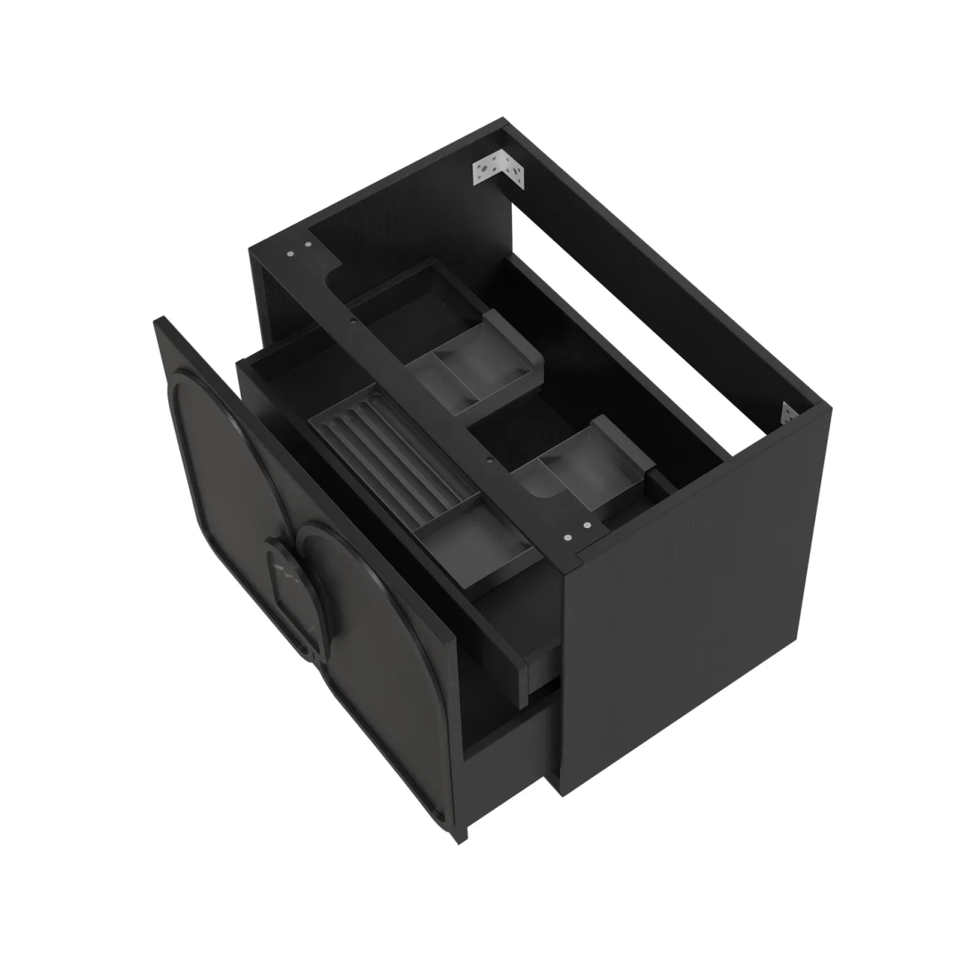 Otti Laguna Mk Ii 750 Black Oak Wall Hung Vanity With Ceramic Top