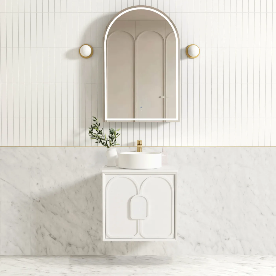 Otti Laguna Mk Ii 600 Matte White Wall Hung Vanity With Matte White Top