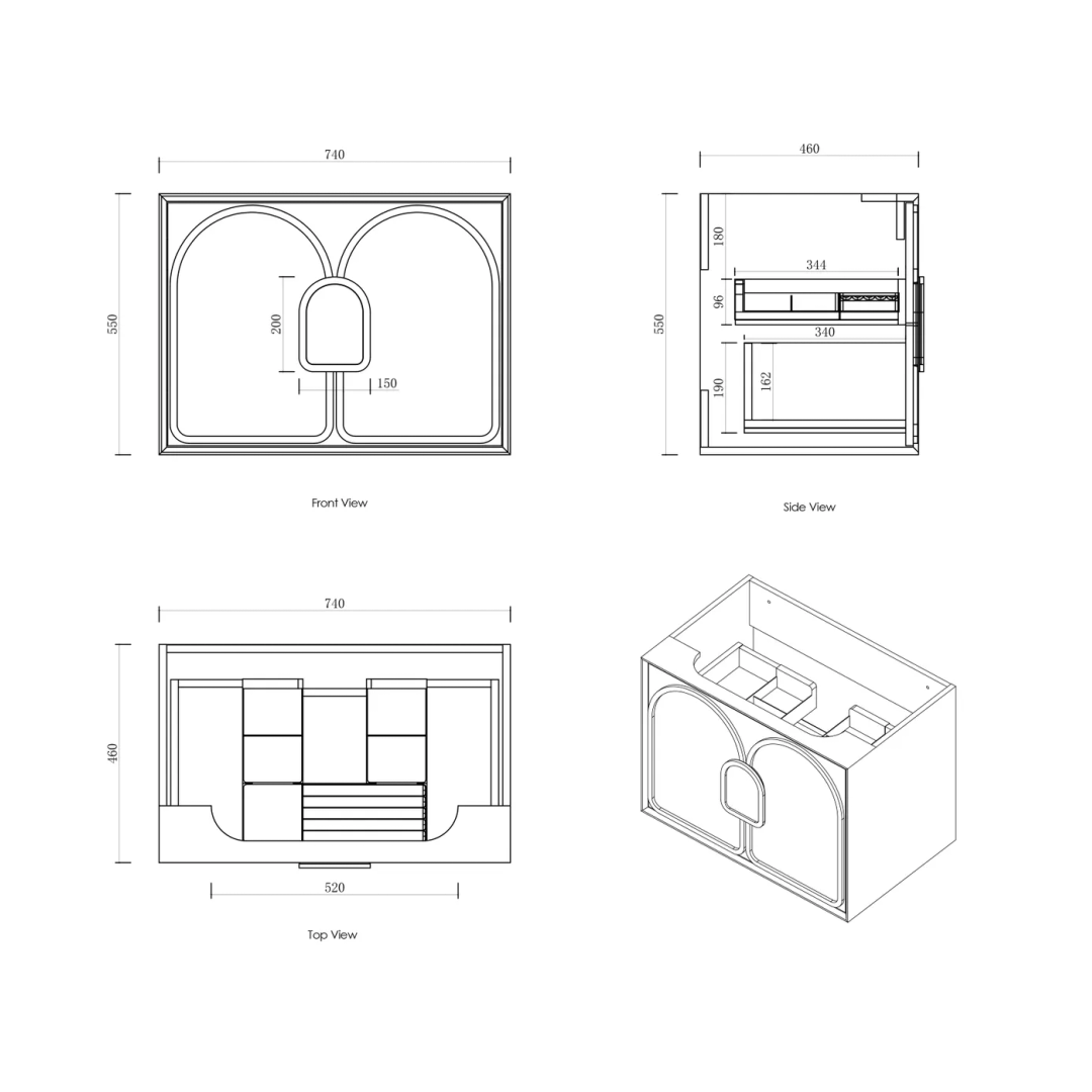 Otti Laguna Mk Ii 750 Matte White Wall Hung Vanity With Ceramic Top