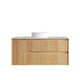 Otti Byron Fluted 1200 Woodland Oak Wall Hung Vanity With Natural Carrara Marble Top