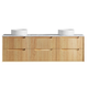 Otti Byron Fluted 1800 Woodland Oak Wall Hung Vanity With Woodland Carrara Marble Top