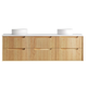 Otti Byron Fluted 1800 Woodland Oak Wall Hung Vanity With Matte White Top