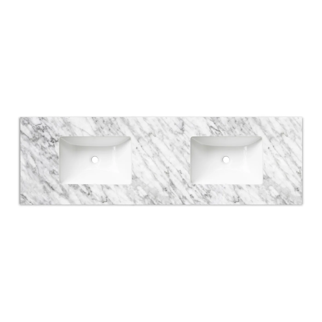 Otti Laguna Mk Ii 1500 Black Oak Wall Hung Vanity With U/Mount Carrara Marble Top & Basin