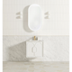 Otti Laguna Mk Ii 600 Matte White Wall Hung Vanity With U/Mount Carrara Marble Top & Basin
