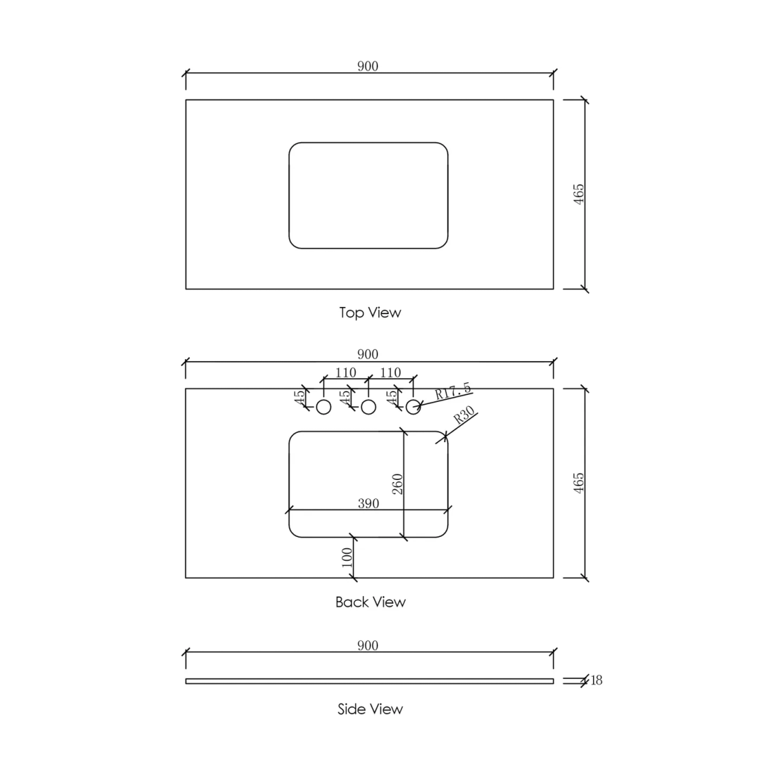 Otti Laguna Mk Ii 900 Matte White Wall Hung Vanity With Matte White Top
