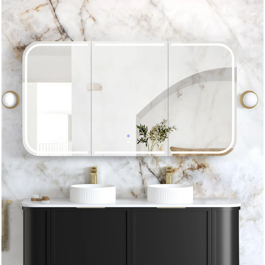 Otti Led Newport 1500X750 Black Oak Shaving Cabinet - Premium Edition