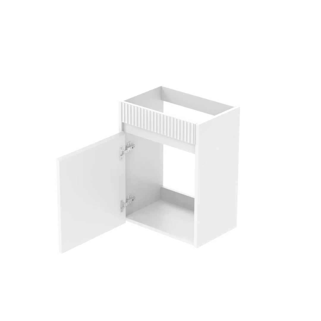 Otti Mini Ensuite Vanity 400Mm Matte White Fluted Vanity (With Basin)